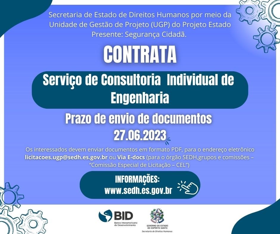 JuventudES - SEDH contrata engenheiro para atuar no projeto Estado ...